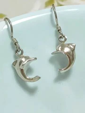 5597#1030 실버 925 돌고래 모양 귀찌 1024