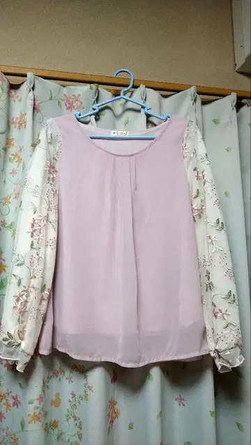 axes femme 소매 튤 레이스 풀오버 긴팔 꽃 자수 핑크