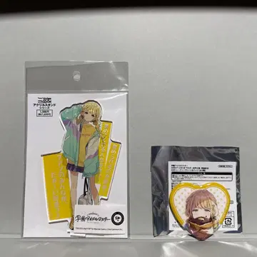 이차원 가성비 아크릴 스탠드 하트 캔뱃지 후지타 코토네 학마스