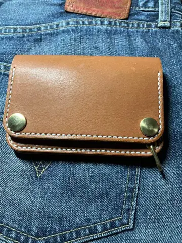 숏 트래커 지갑 놋쇠 2층 타입 아메카지