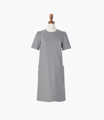 미사용 새상품 데이지린 40 그레이 원피스 반팔 DL 자수 부착 스커트