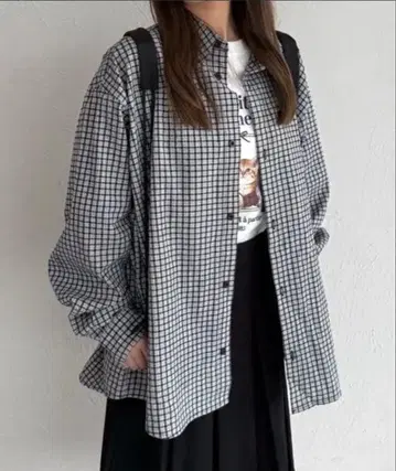 오버 체크 셔츠