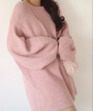 muguet 퍼프 슬리브 라쿤 니트 S 미사용 새상품