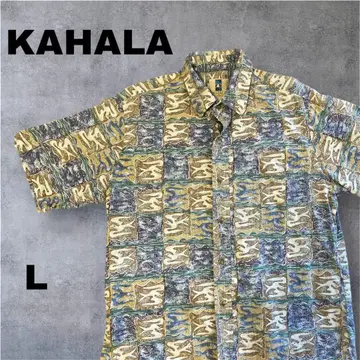 인기 [명문 KAHALA] 빈티지 하와이안 셔츠 L 새 패턴 하와이 제조