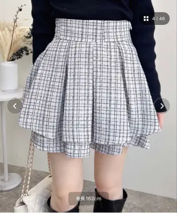 [ 월말 한정판 가격 인하 ] INGNI 트위드 턱 미니 플레어 스커트