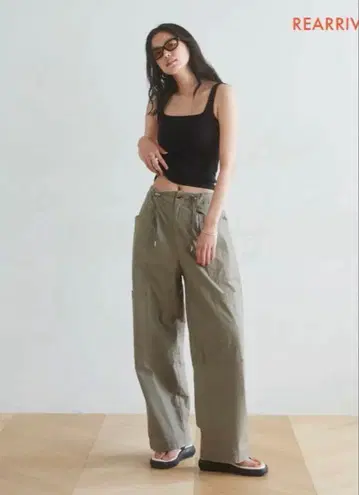 시루무린 포켓 워크 wash 볼륨 팬츠