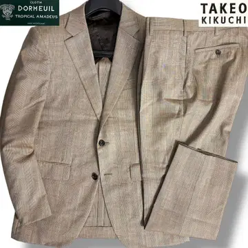 J3566 새상품 다케오 키쿠치 도멜 원단 글렌 체크 수트 브라운 3