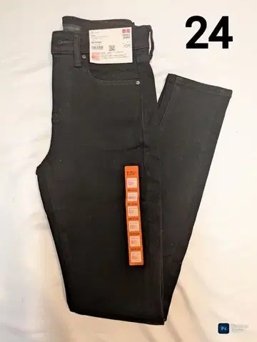 UNIQLO 히트텍 울트라 스트레치 하이 라이즈 진 24 블랙