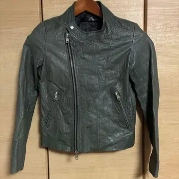 하렘 라운지 피그 레더 자켓 다크 그린 XS