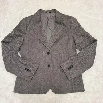 컨디션 최상 아쿠아 스큐텀 울 캐시미어 테일러드 자켓 헤링본