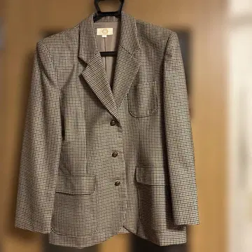 체크 무늬 테일러드 자켓 M 사이즈