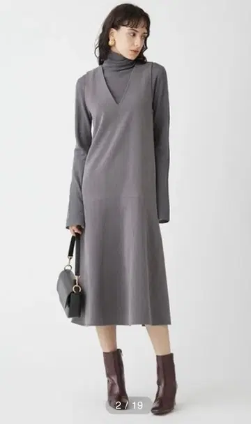 Mila Owen 시어 니트 머메이드 원피스 세트 오버롤 스커트