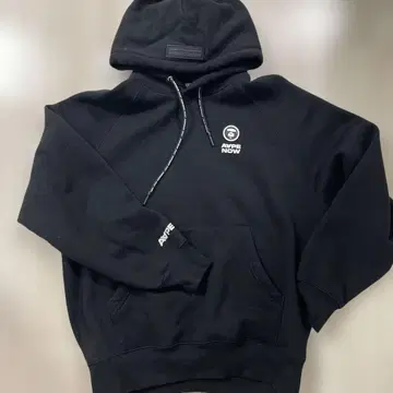 AAPE NOW 블랙 후드 부착 후드티 S
