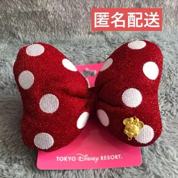 디즈니 미니 도트 리본 머리끈 헤어핀