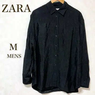 [ 자라 ] 셔츠 긴팔 남성용 블랙 캐주얼 고급 ZARA M