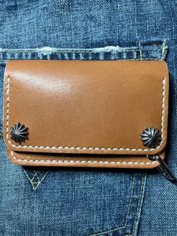 트래커 미니 지갑 스터드 타원형 고리 아메카지 미니 지갑