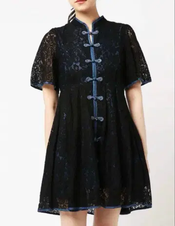 PAMEO POSE 레이스 차이나 원피스 블랙