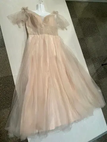 빅 사이즈/새상품급 연주회/파티/무대/촬영 핑크 베이지 튤 롱