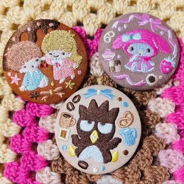 산리오 자수 캔뱃지 마이멜로디 키키라라 바츠마루