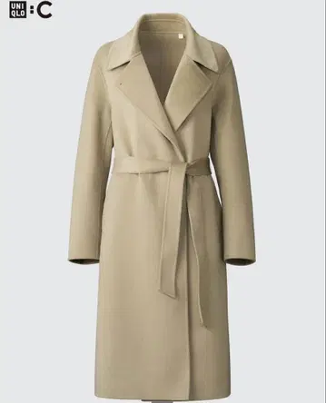 택 있음 UNIQLO C 더블 페이스 랩 코트