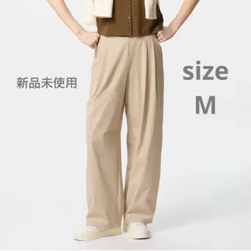 새상품 UNIQLO 울트라 스트레치 액티브 와이드 팬츠 M 베이지