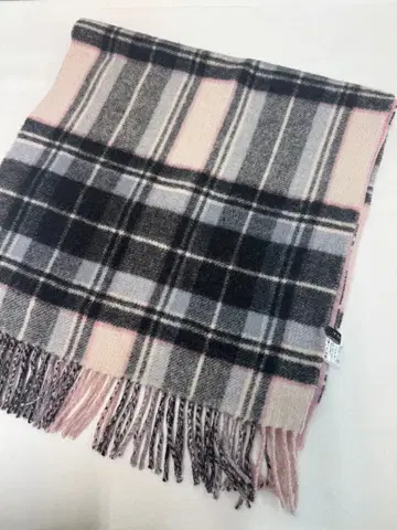 TOCCA 울 체크 무늬 머플러 블랙 그레이 핑크