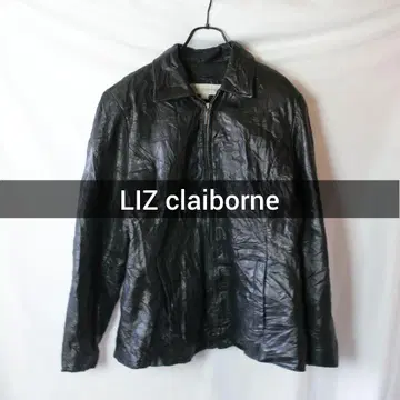 LIZ claiborne 블랙 가죽 자켓 스윙탑 L