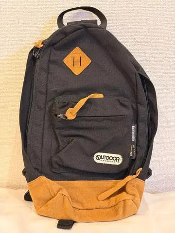 OUTDOOR 캔버스 백팩 블랙/브라운