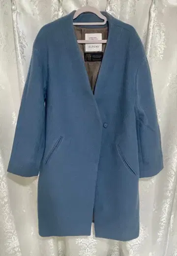 CLOCHE MANTECO 울 노카라 코트 만테코사제 블루