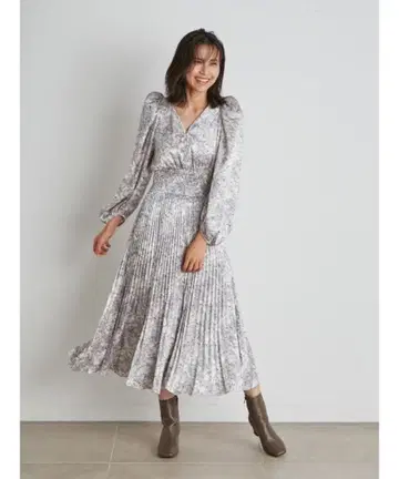 SNIDEL 자카드 프린트 원피스