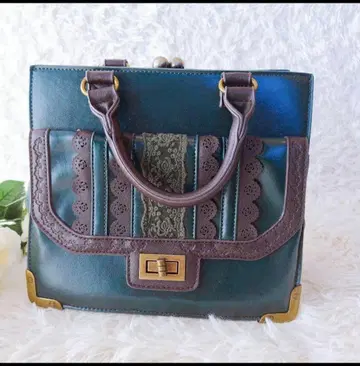 axesfemme 가마구치 2way 백 핸드 카키 그린 레트로 고딕