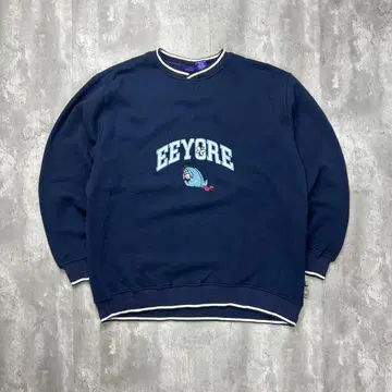 디즈니 캐릭터 자수 이요르 맨투맨 네이비 S 5884