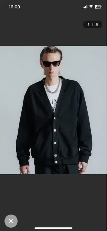 THE CRIMIE 블랙 가디건 M