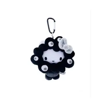 BC 블랙 미야쿠미야쿠 변신 봉제 인형 카라비너 포함 산리오 키티 흑백