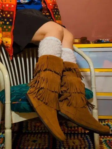 구제 의류 MINNETONKA 부츠 3단 프린지