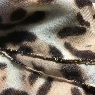 레오파드 무늬 100% 울 스톨