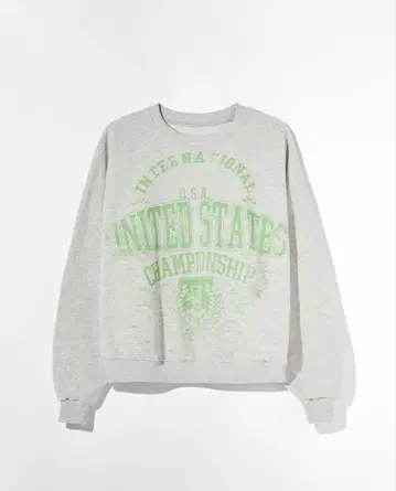 Bershka 프린트 로고 오버 사이즈 맨투맨 트레이닝복