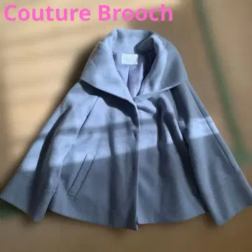 [ Couture Brooch ] 연한 블루 숏코트 사이즈 38