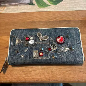 Think Bee! 데님 장식 장지갑