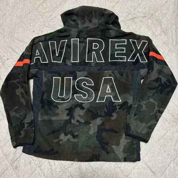 AVIREX 카모 패턴 후드 부착 자켓