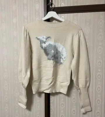 merry jenny 코끼리 자카드 니트 tops 아이보리