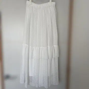 IENA 컷 자카드 캉캉 스커트 화이트