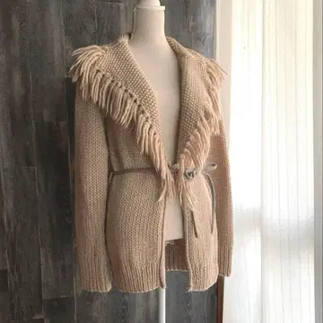 BOSCH 새상품급 니트 코트 자켓 두꺼운 원단 울 알파카 혼방 카멜