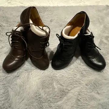 레이스업 부츠 블랙 브라운 2켤레 세트