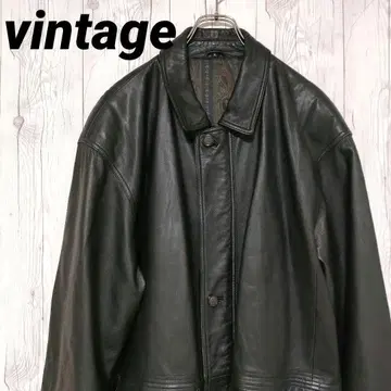 빈티지 가죽 자켓 코트 천연 가죽 램 가죽 블랙 XL 안감