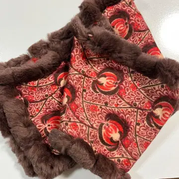 ANNA SUI 퍼 포함 홍차 꽃무늬 스톨 미사용 새상품 택 포함