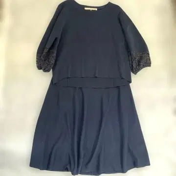 자유구 네이비 레이스 소매 셋업 M 사이즈