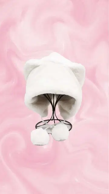 푹신푹신 고양이 귀 퍼 모자 몽환룩