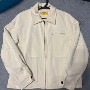 화이트 코듀로이 집업 자켓