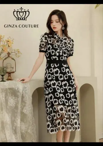 [엘르] [GINZA COUTURE] 플라워 자수 드레스 9호
